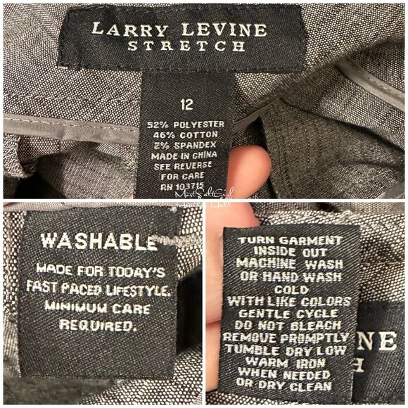 Larry Levine Gray Stretch Capris Size 12 - Picture 3 of 3